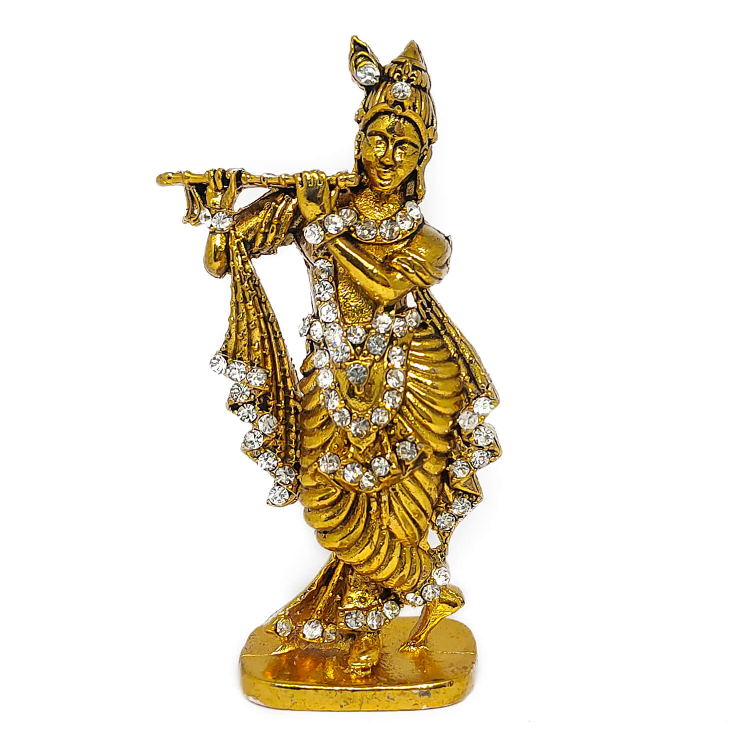 Metal Krishna Statue (Golden)