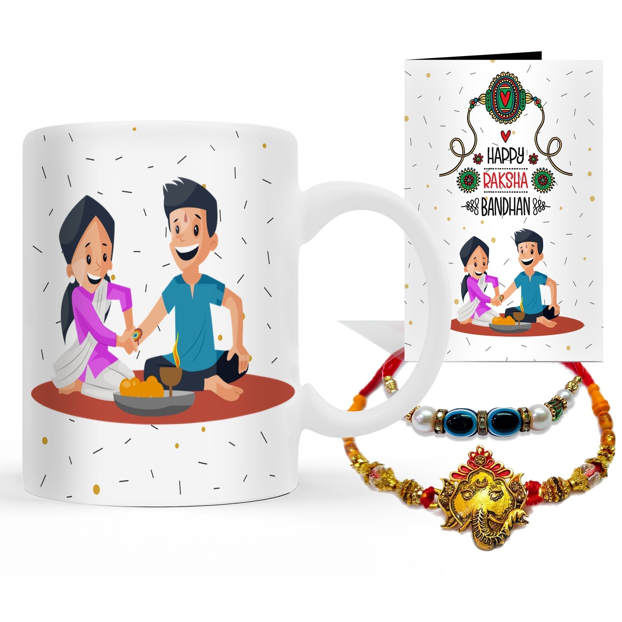 Charming Rakhi Set with Mug Gift Combo