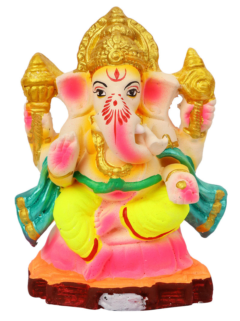 6.5 Inch Varaprada Eco-Friendly Ganesha Idol in Bhujapidansana Pose of Ganpati