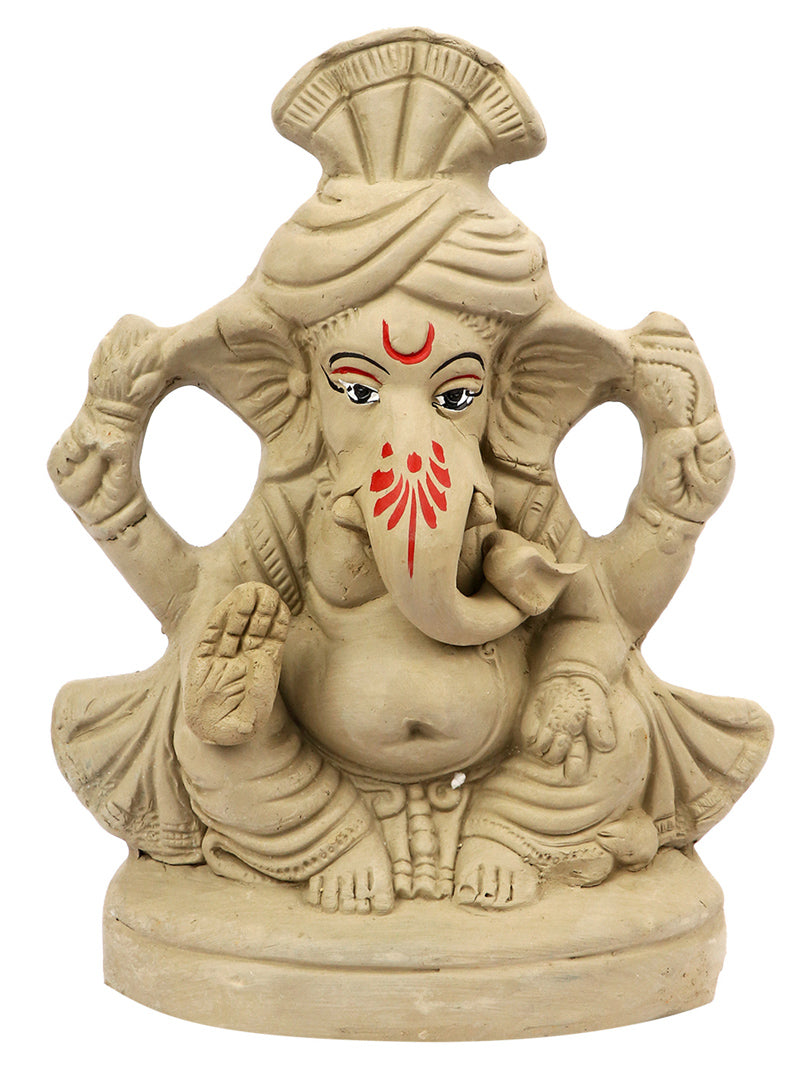 9 Inch Aditijaya Eco-Friendly Ganesha Idol in Padmasana Pose of Ganpati