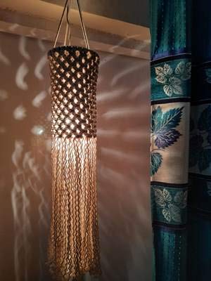Janki- Macrame Lantern/Mobile Wall Hanging- Cotton Cord-Handmade-Boho Interior Décor Home Décor