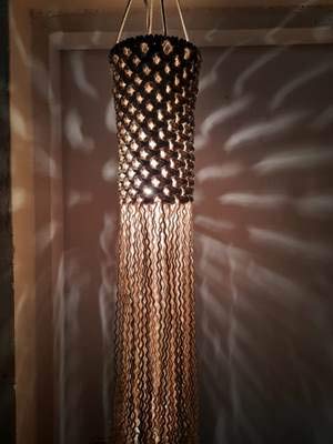 Janki- Macrame Lantern/Mobile Wall Hanging- Cotton Cord-Handmade-Boho Interior Décor Home Décor