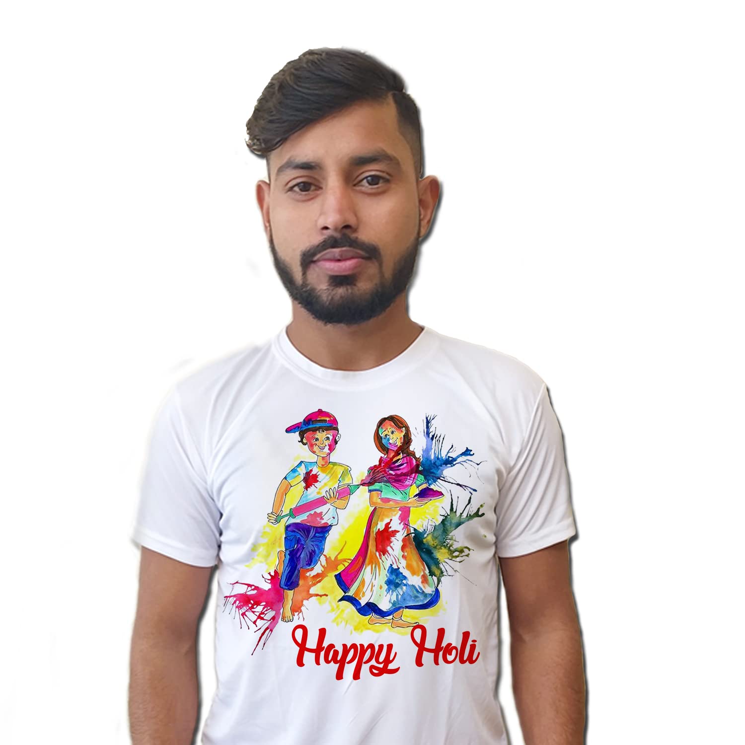 Happy Holi Text - Unisex T-shirt
