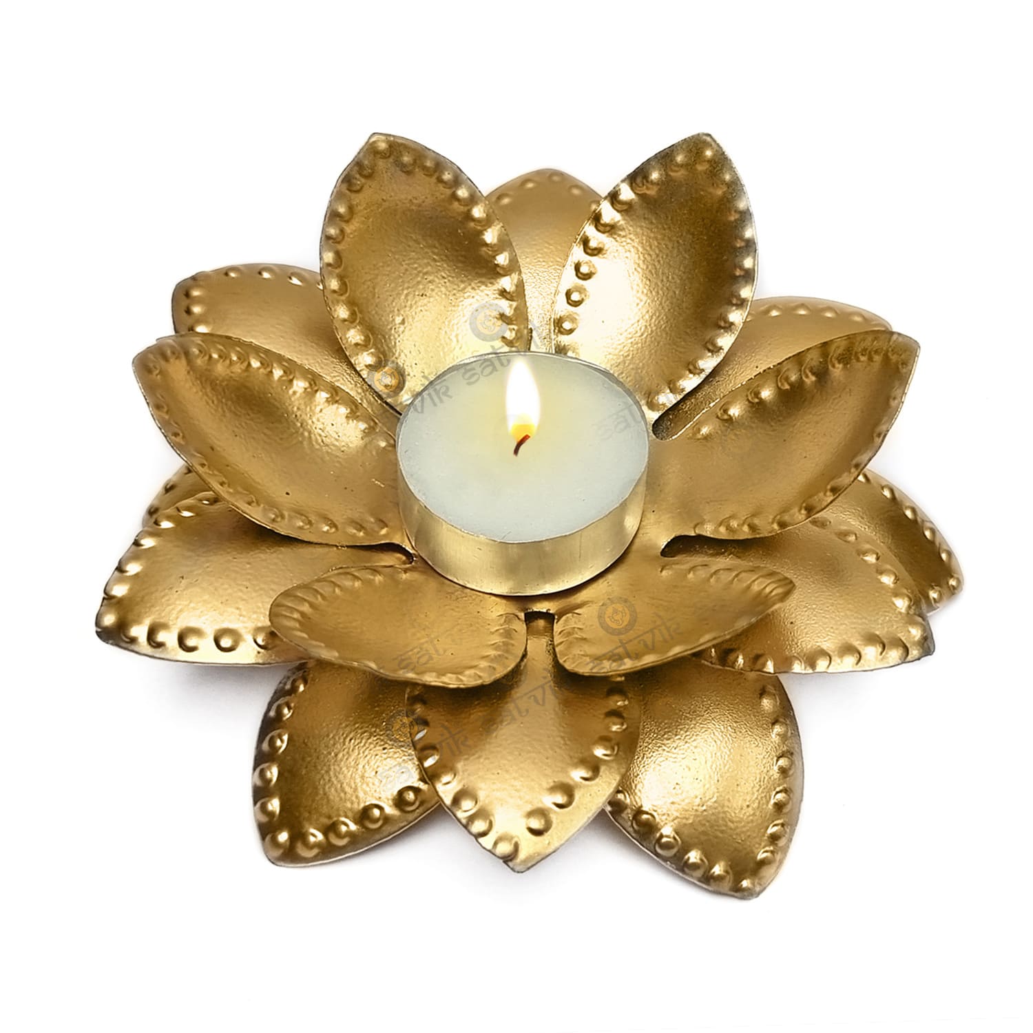 3 Step (petals) lotus Metal Tea Light Holder
