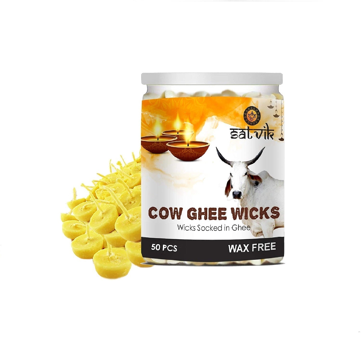 Pure Cow Ghee Wicks (Wax Free)