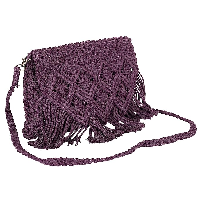 Girl Sling Crossbody Bag Handwoven Crochet