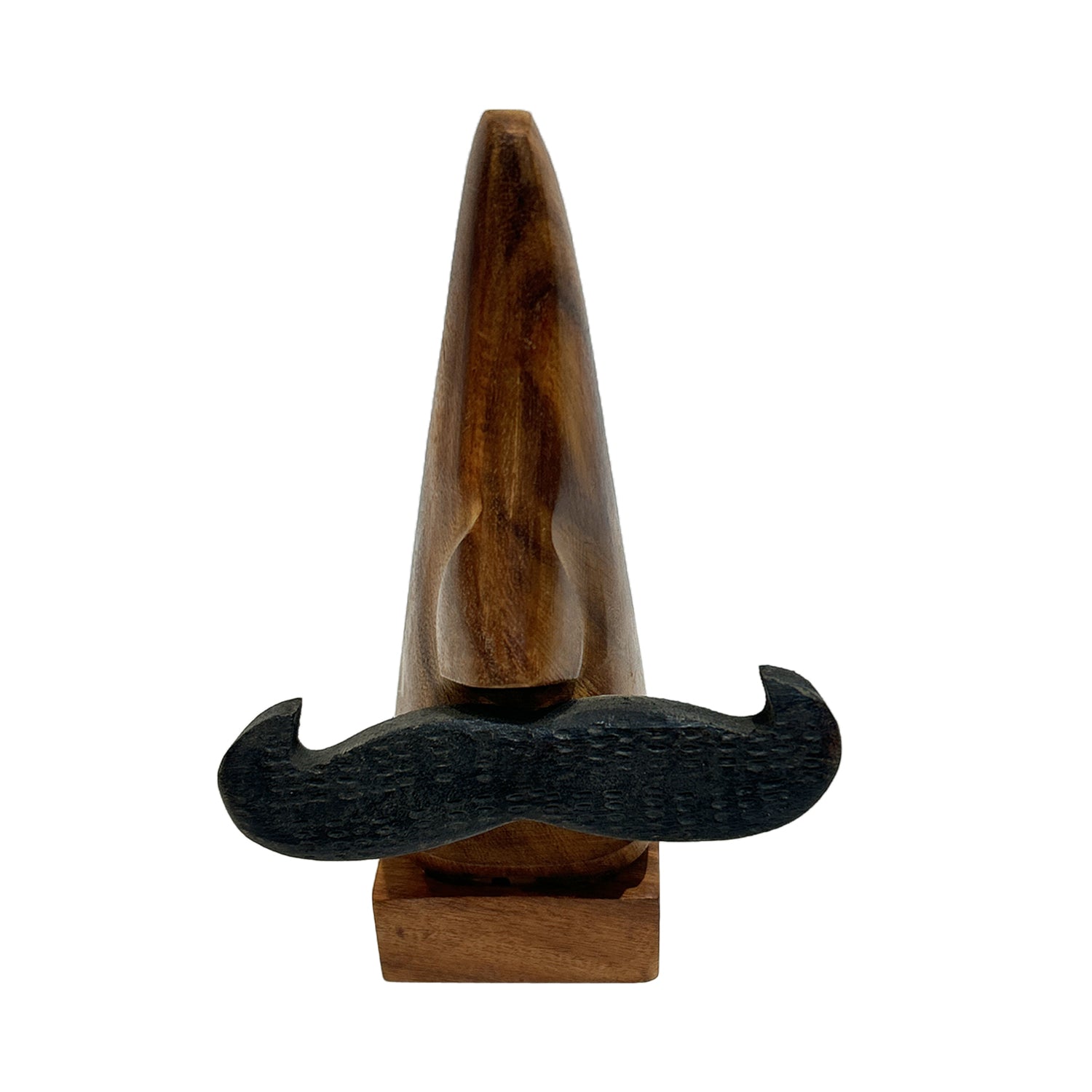 Handmade Wooden Nose Shaped Spectacle Holder Stand with Moustache