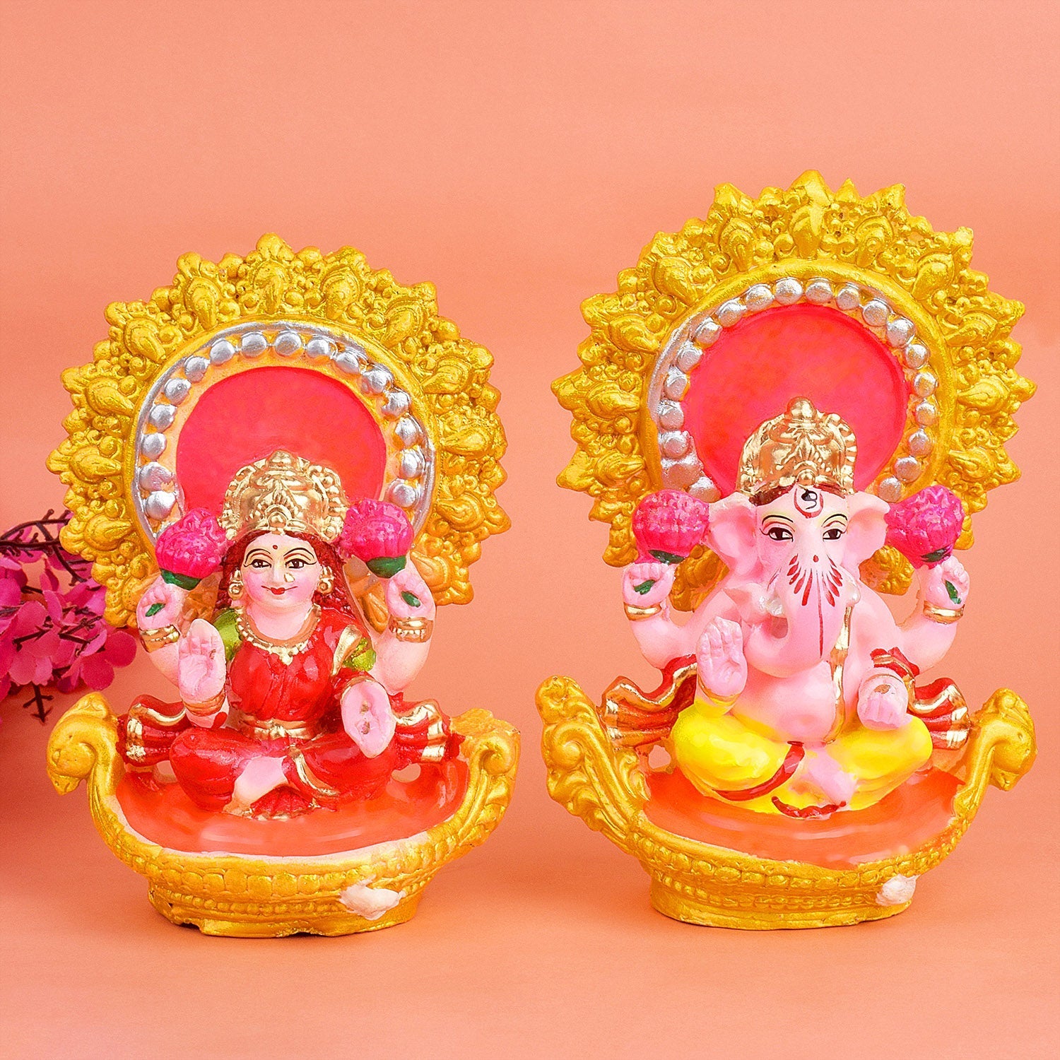 Eternal Prosperity Sacred Lakshmi Ganesha Idol