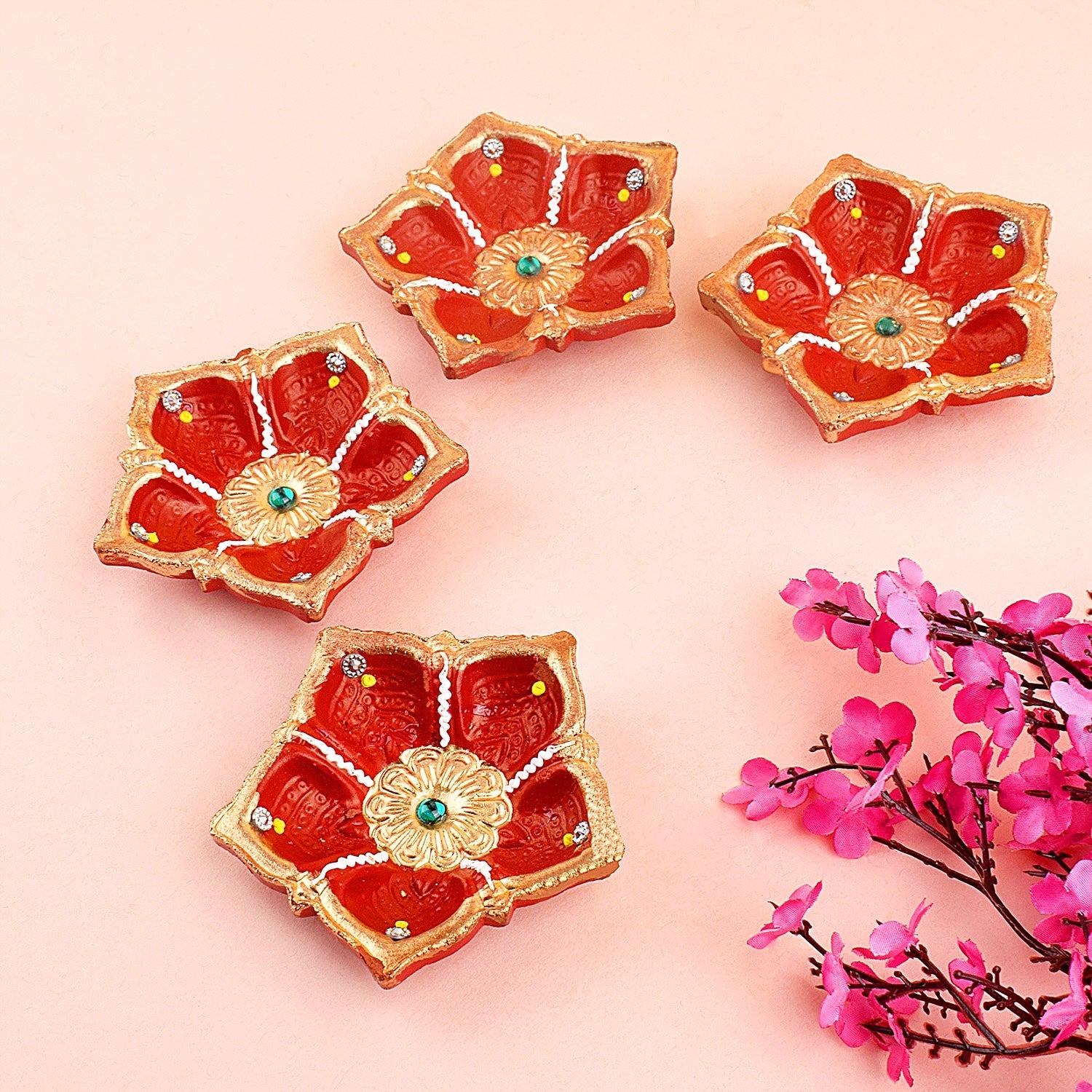 Crafting Exquisite Flower-Shaped Clay Diyas