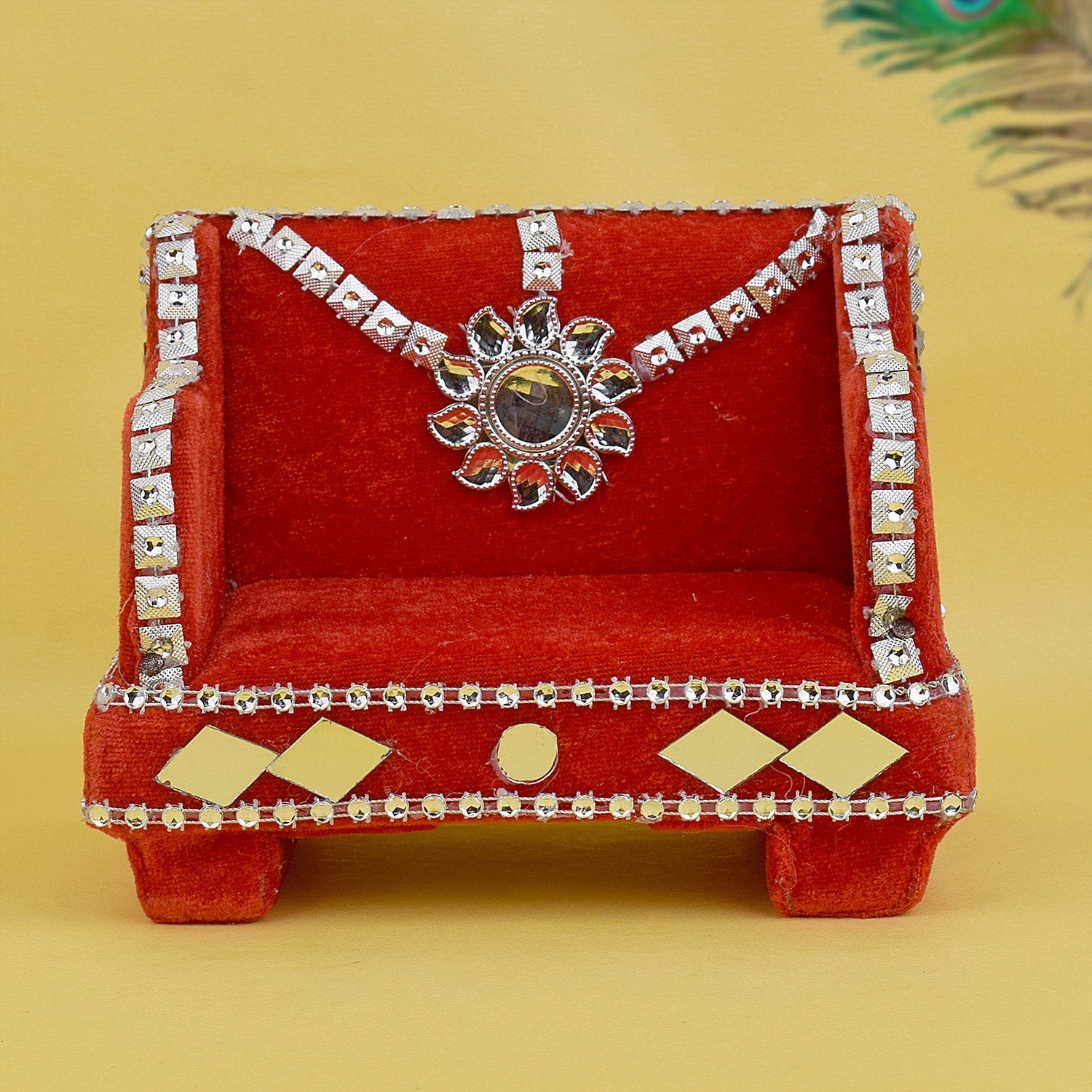 Laddu Gopal's Royal Rest: Velvet Singhasan Small
