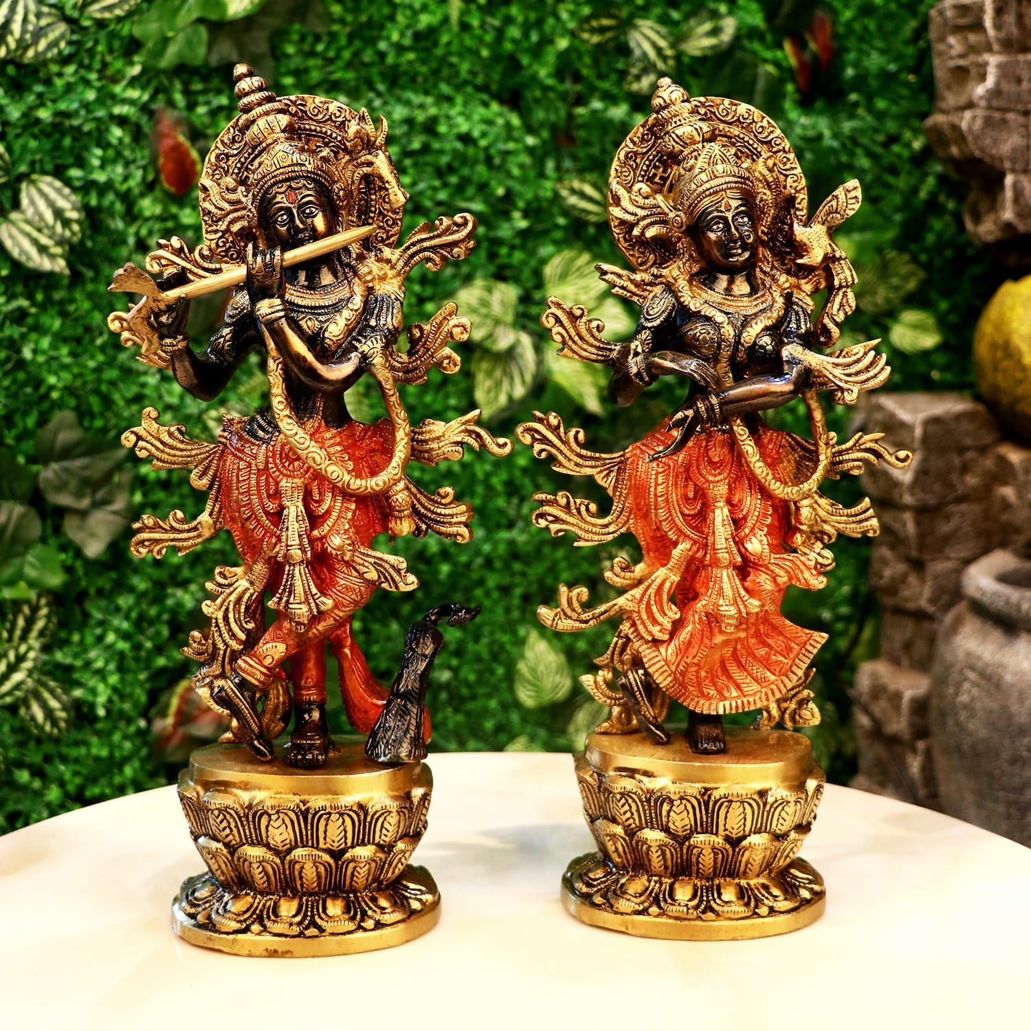 Gorgeous Radha Krishna Brass Idol