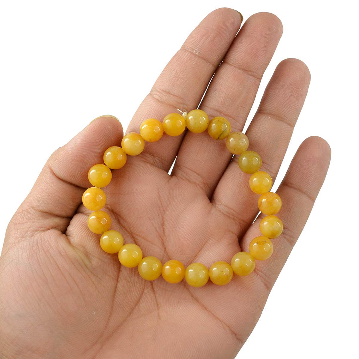 Golden Quartz Crystal Bracelet for Reiki Healing 8 MM