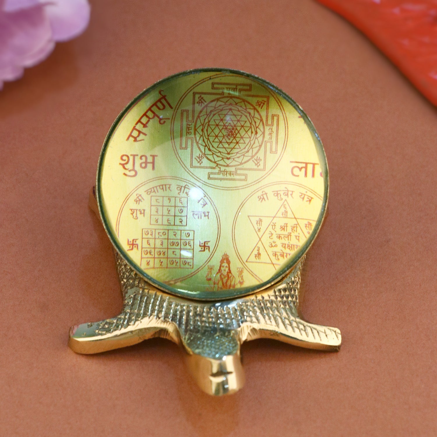 Feng Shui Turtle with Glass (Shree Yantra)