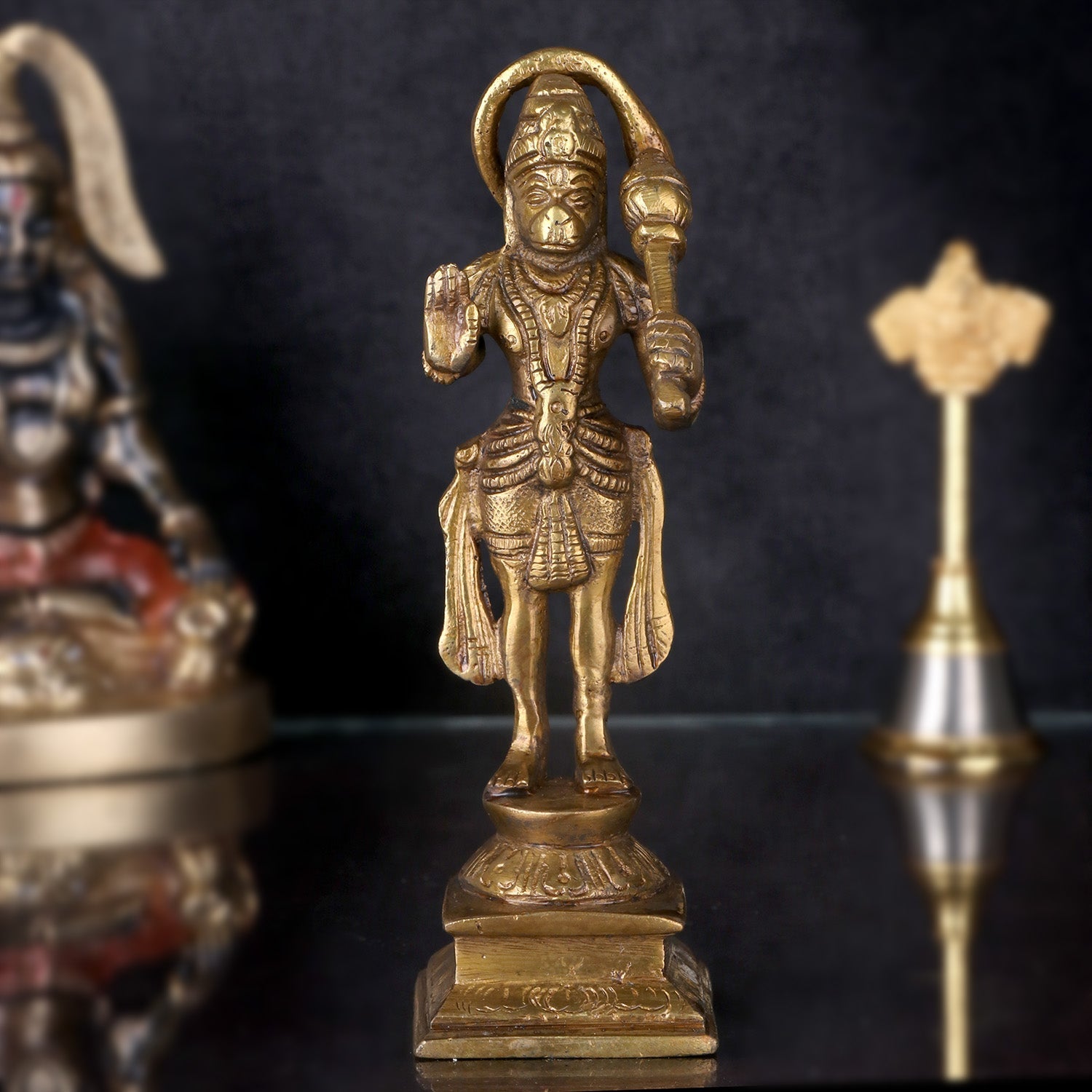 Brass Standing Hanuman Idol