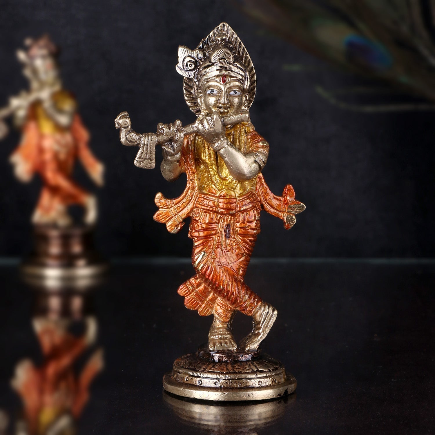 Enchanting Krishna Brass Idol