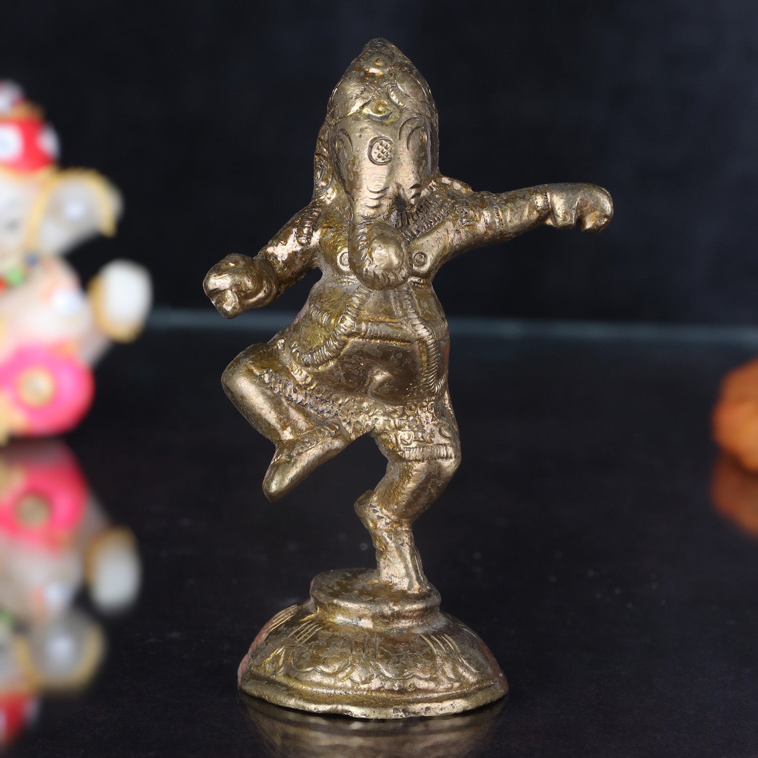 Brass Dancing Ganesh Idol