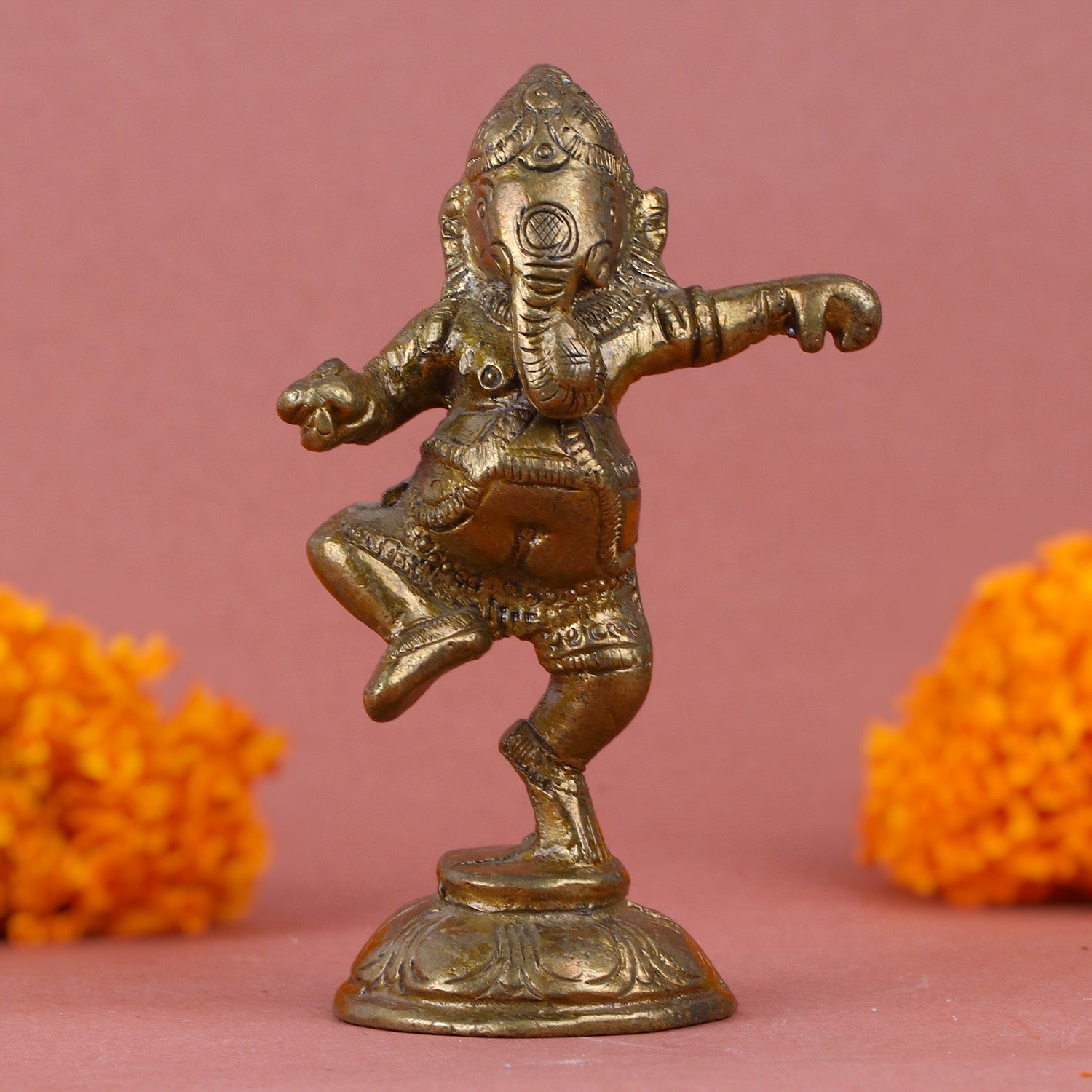 Brass Dancing Ganesh Idol