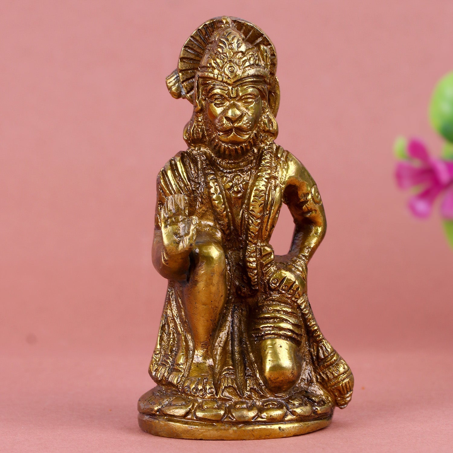 Brass Sitting Hanuman Statue