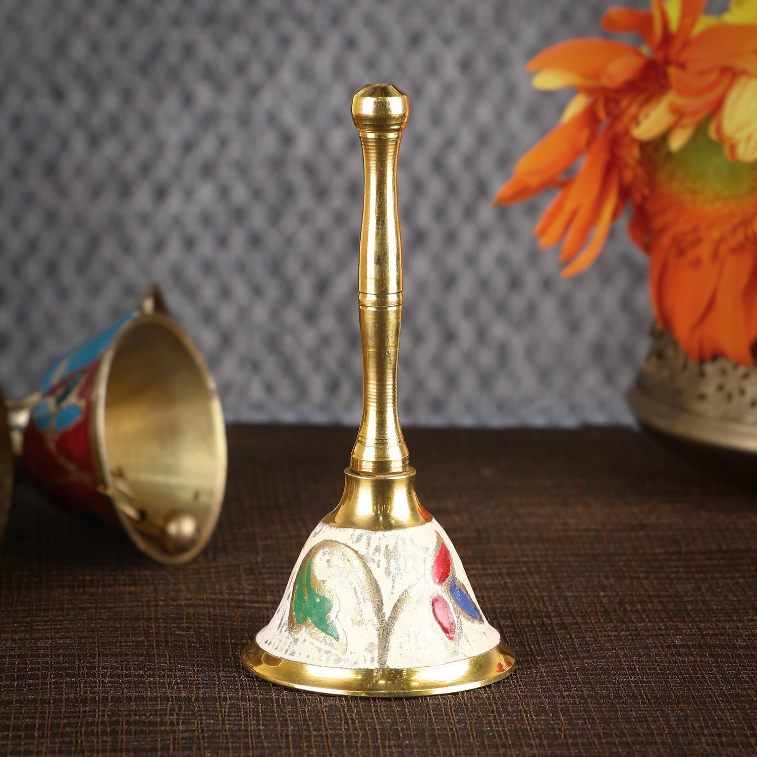 Stunning Floral Brass Pooja Bell/Ghanti