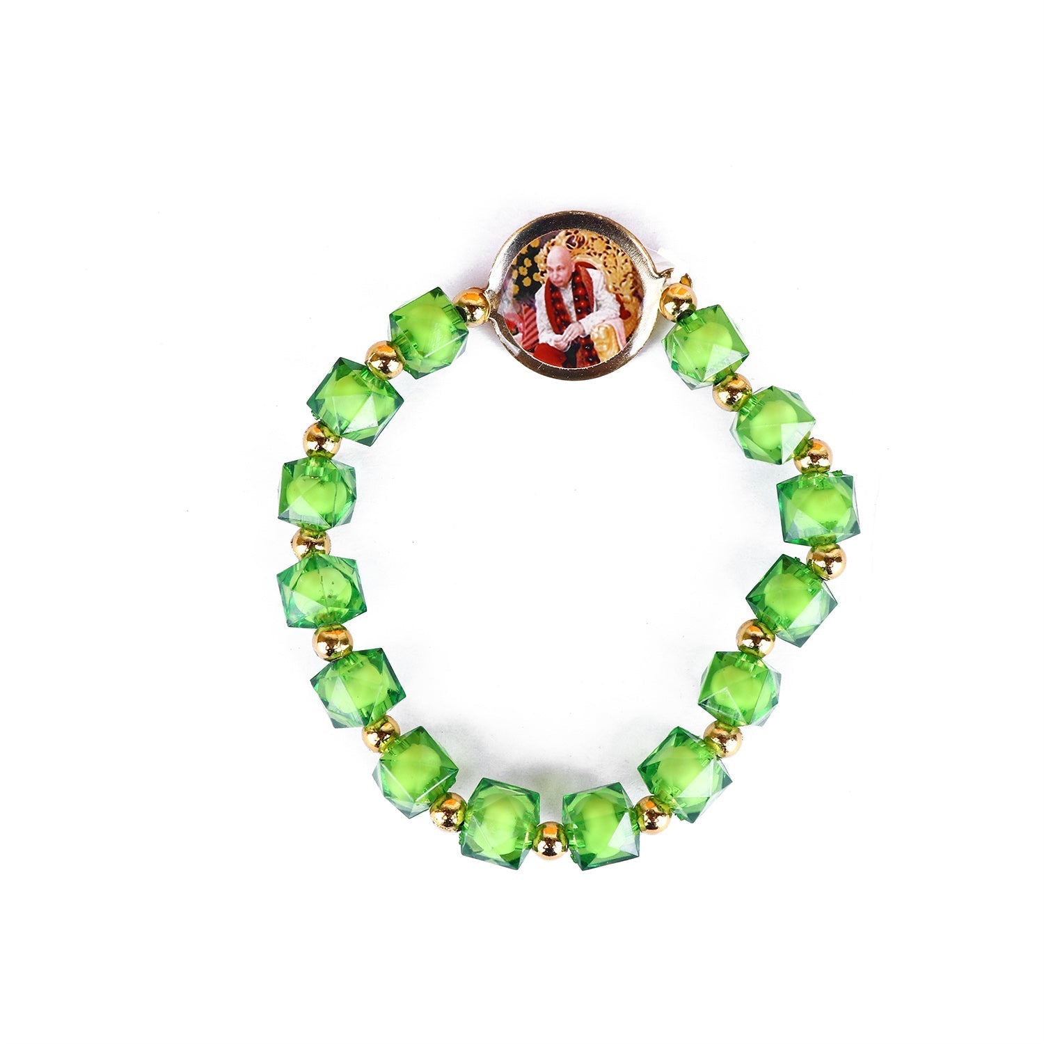 Crystal Multicolor Beads & Pearl Bracelet with Jai Guruji Swaroop