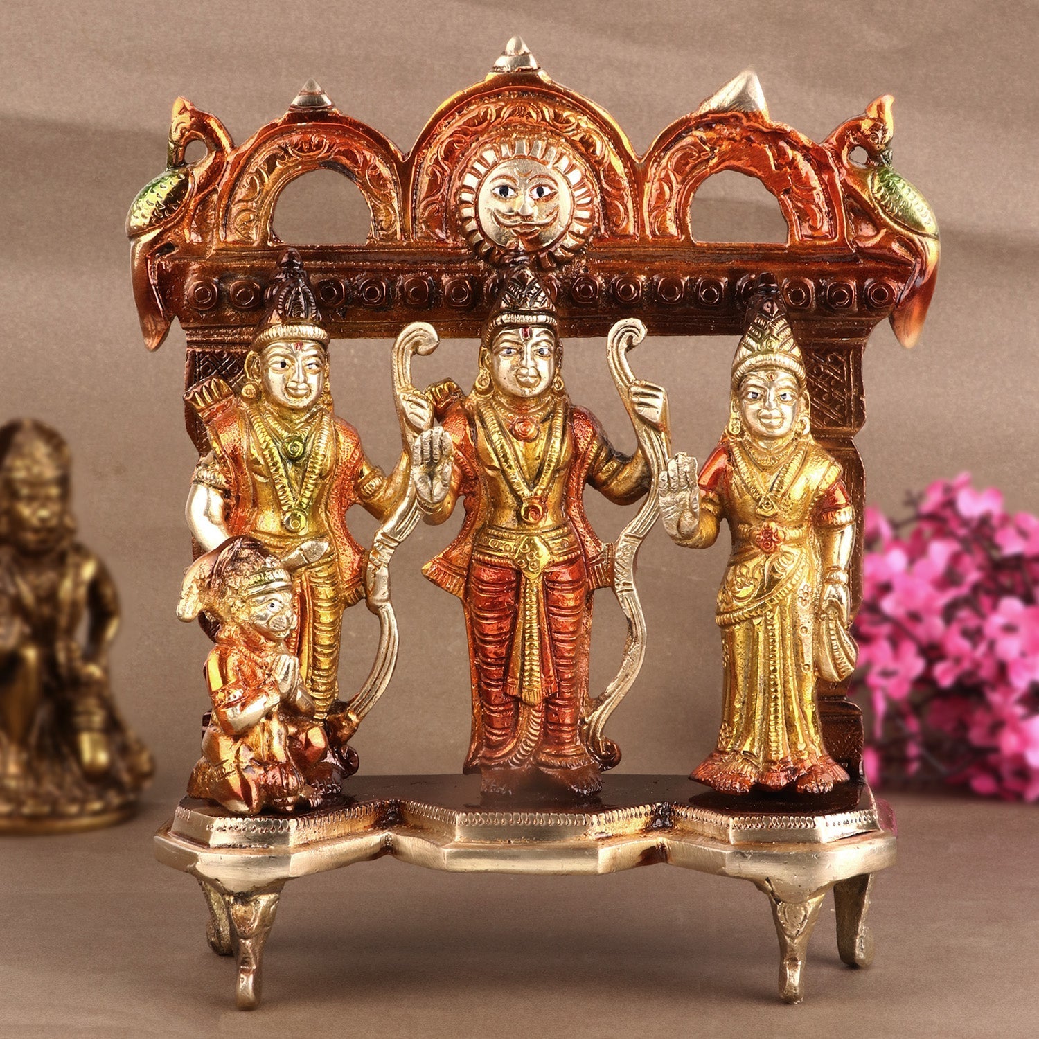 Elegant Brass Colorful Ram Darbar Idol