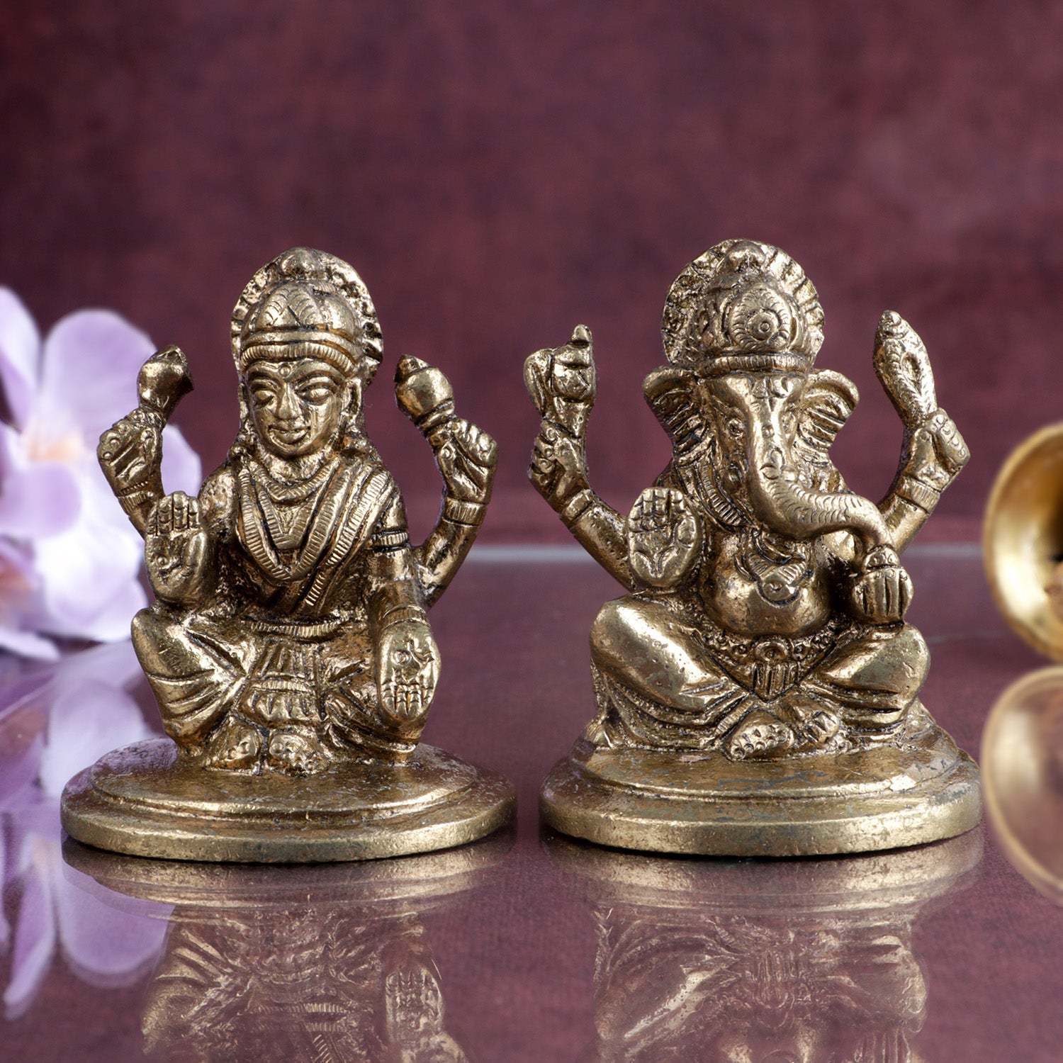 Brass Laxmi Ganesh Idol