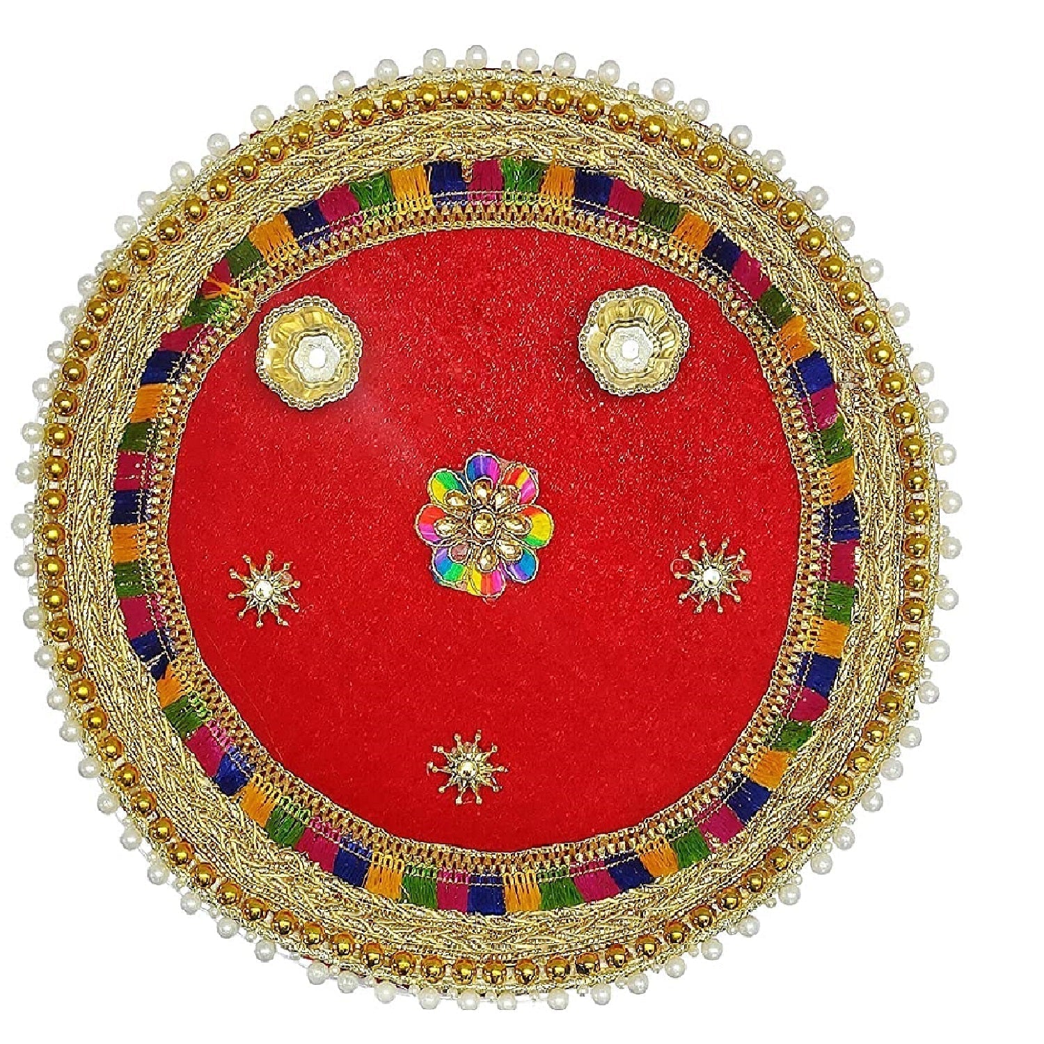 Handcrafted Velvet Thali for Pooja