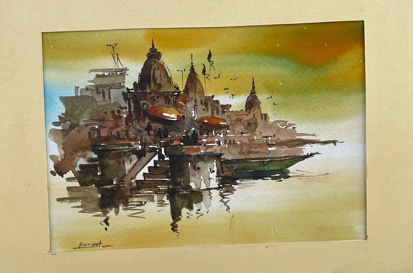 Varanasi Ghat – Watercolor on Paper