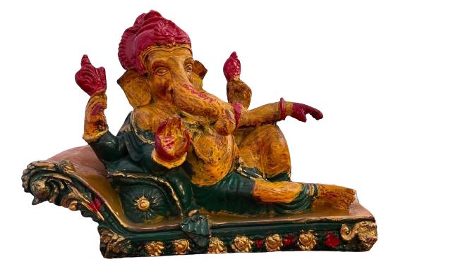 Lord Ganesh Sitting On Chowki Decorative Showpiece