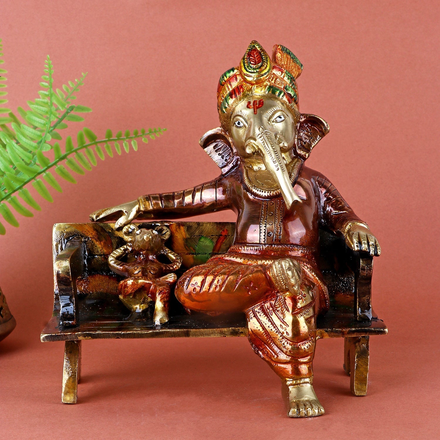Brass Sitting Ganesha Idol