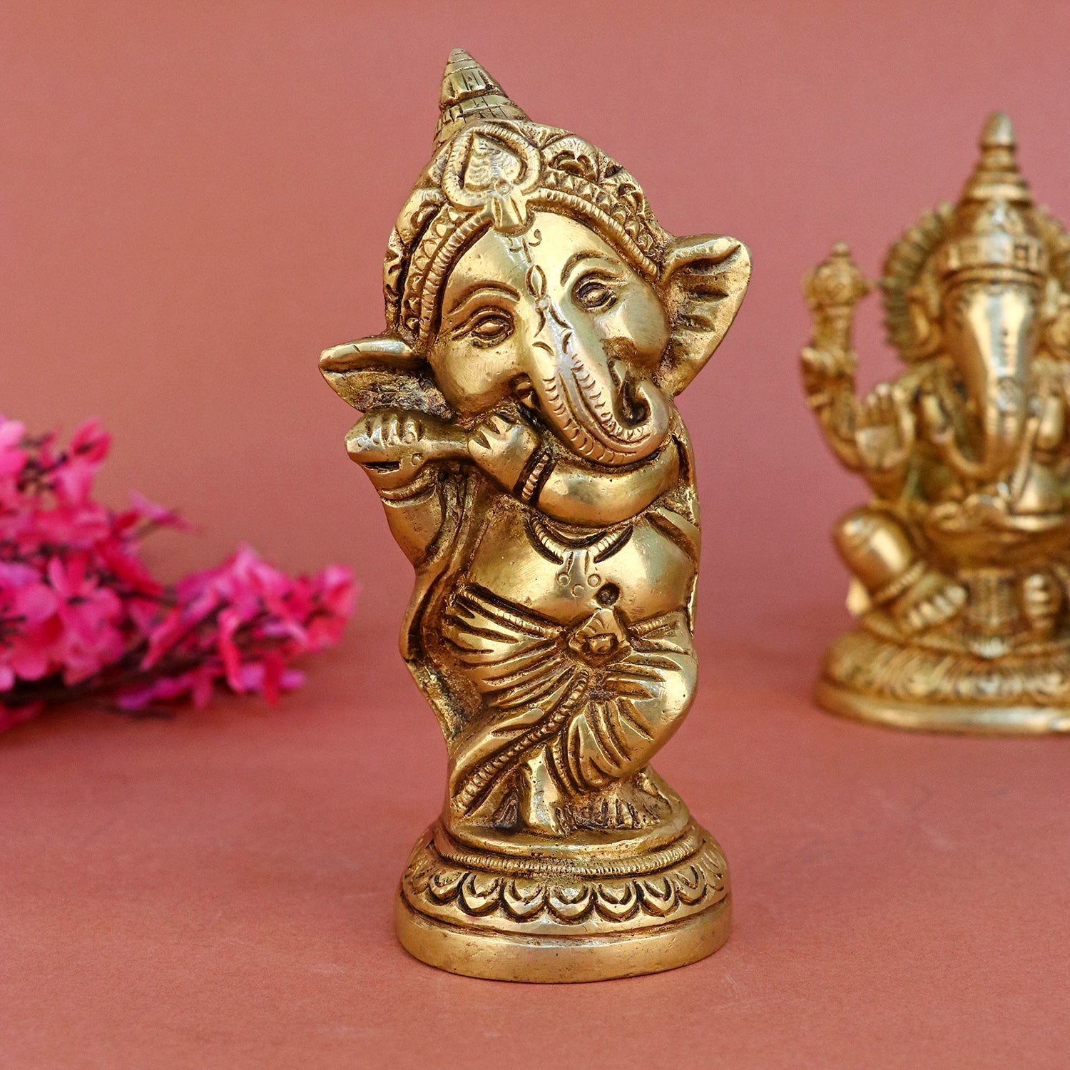 Brass Cute Baby Ganesha Idol