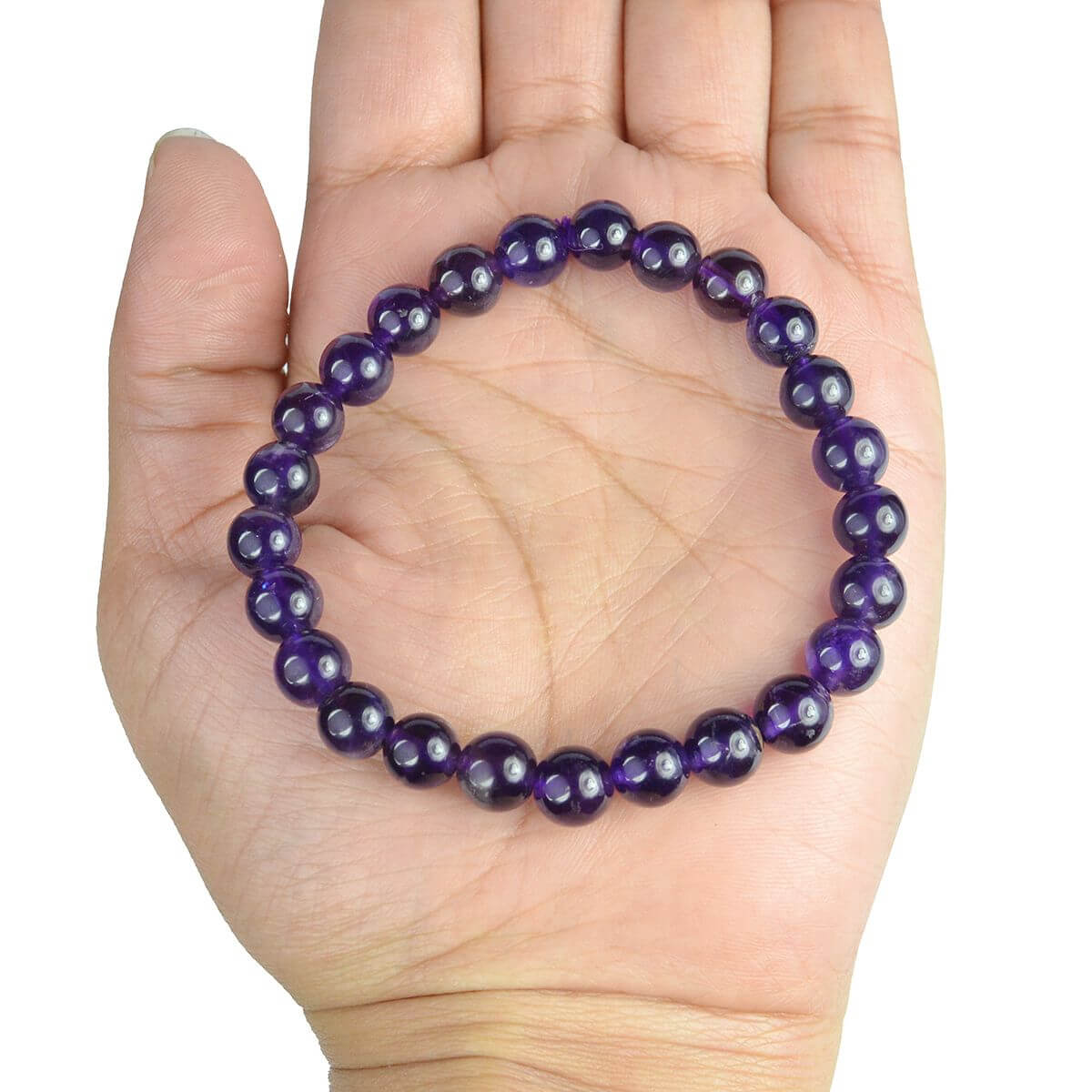 Amethyst Crystal Bracelet for Reiki Healing 8 MM