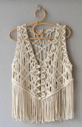 Cotton Beige Crochet Top