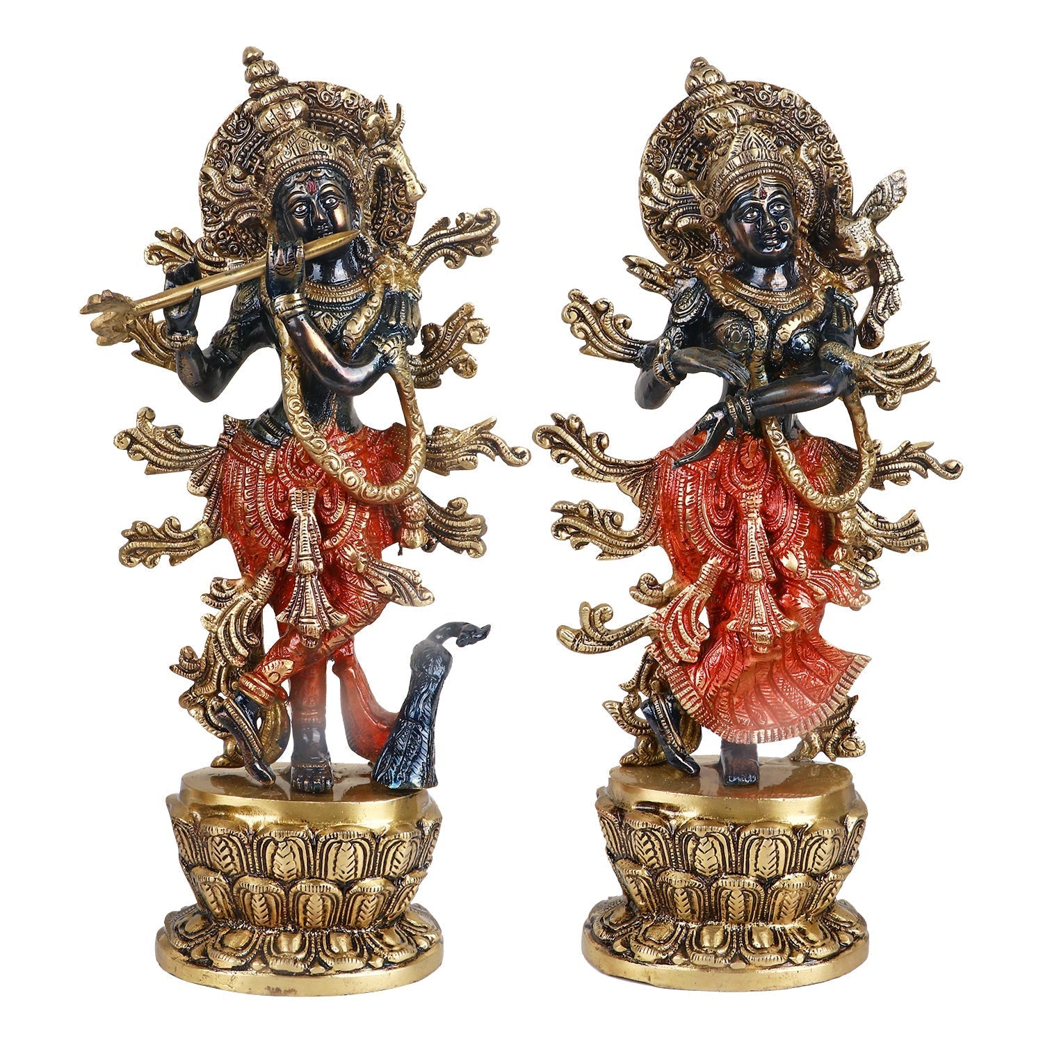Gorgeous Radha Krishna Brass Idol