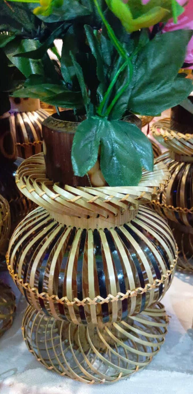 Handmade Bamboo Table Flower vase