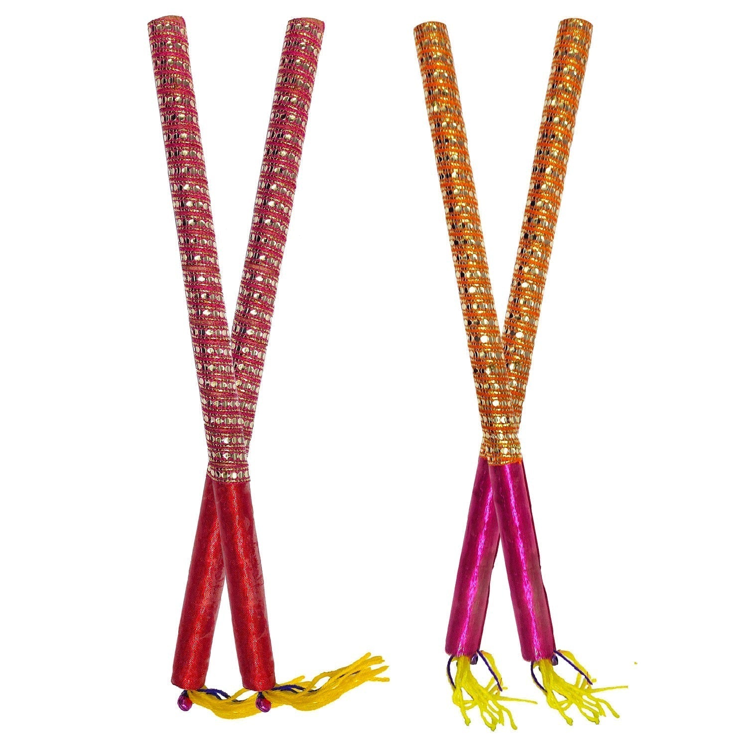 Wooden Dandiya Sticks For Garba Nights (2 Pair)