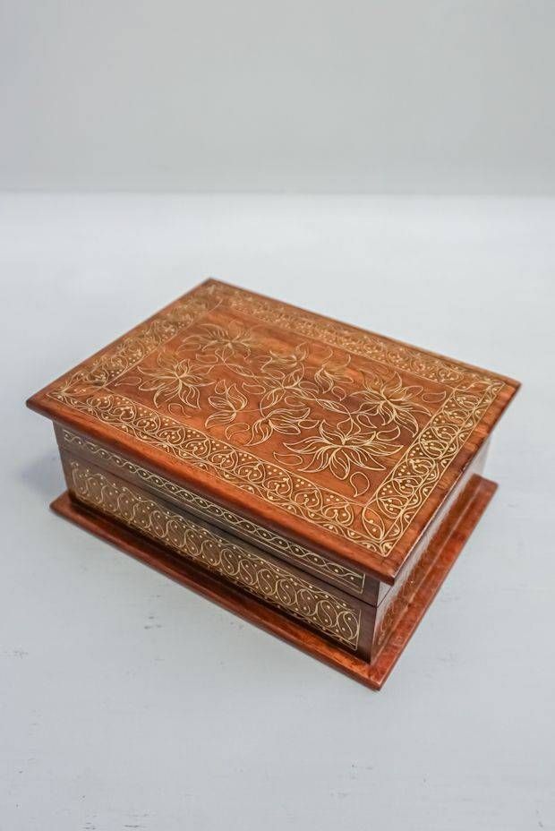 Indian Lotus Wooden Box